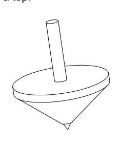 Diagram of a spinning top, illustrating the context for the probability density function problem.